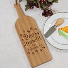 Engraved Bon Appetit Wine Bottle Shaped Board L610628